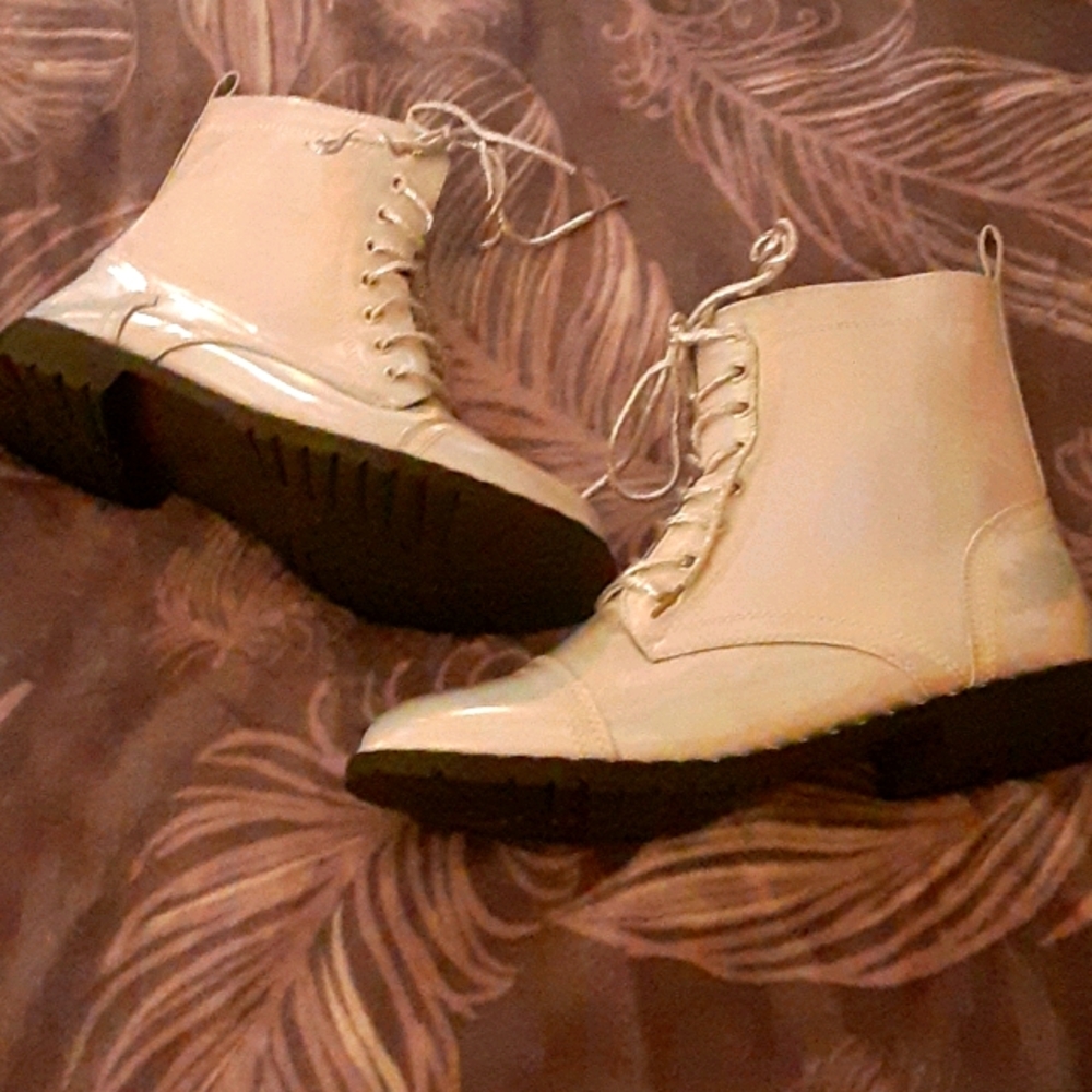 Metallic moon zip up boots